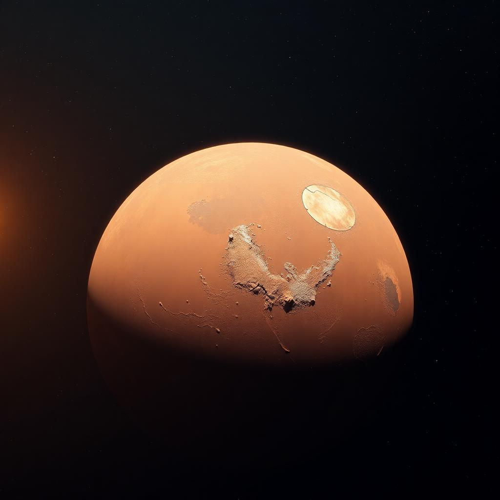 Mars against a starfield