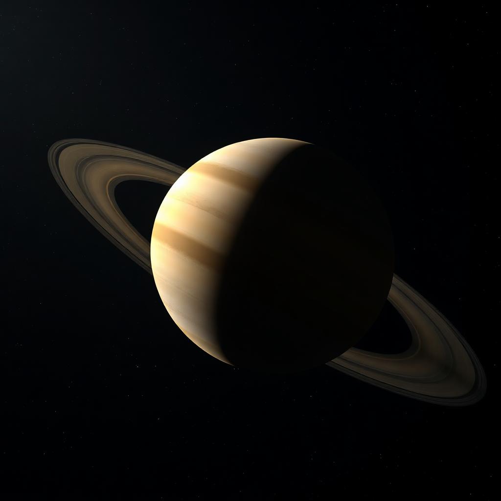 Saturn against a starfield